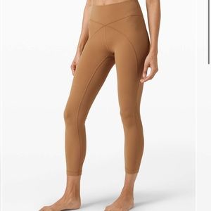 Lululemon get centered high rise tight 25” in saddle brown